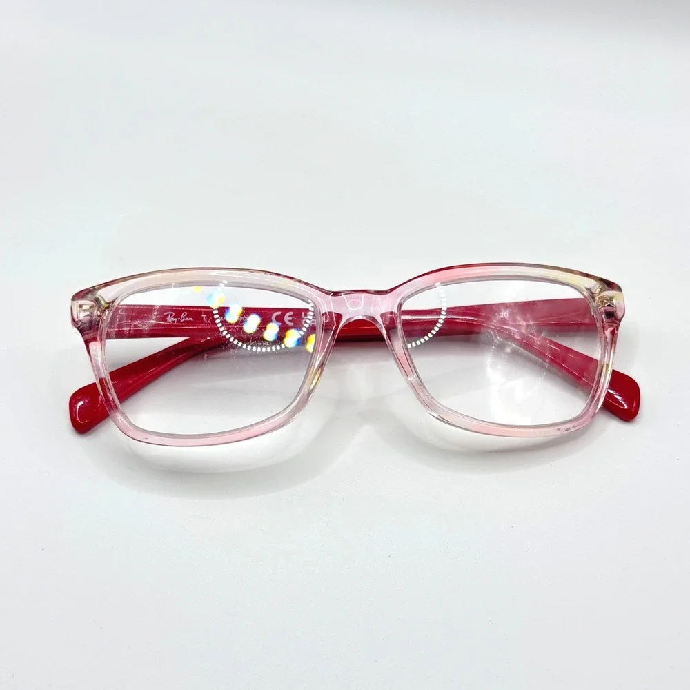 Ray-Ban Kids Pink Crystal‎ Rectangular Eyeglasses Frames RB 1591 3806 48-16-130